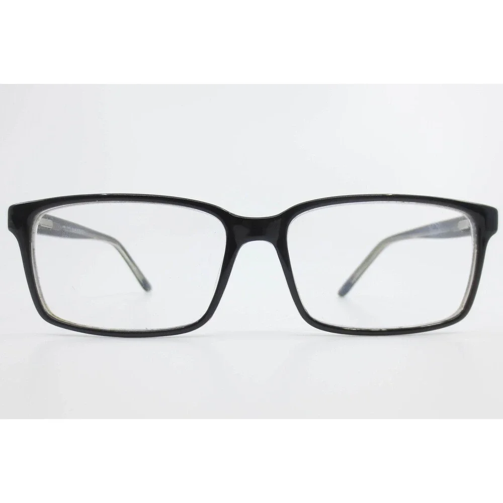 Black Crystal Rectangular Eyeglass Frames 54-17-145 MD 7195 Two Tone Glasses